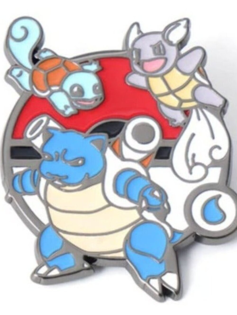 Tidal Transformation: Pokemon's Squirtle to Blastoise Evolution Enamel Pin